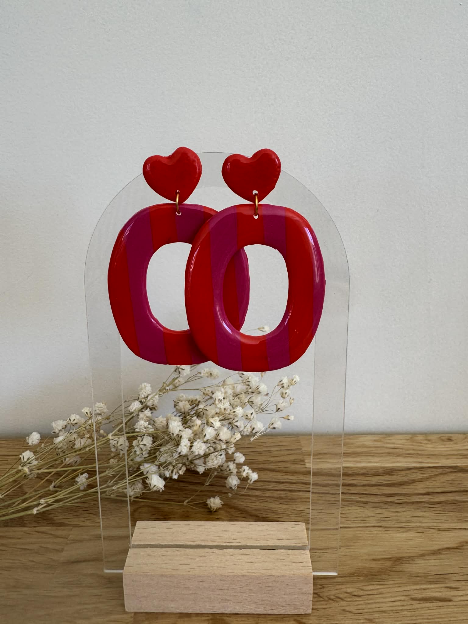 Boucles et pampilles - cherry pink