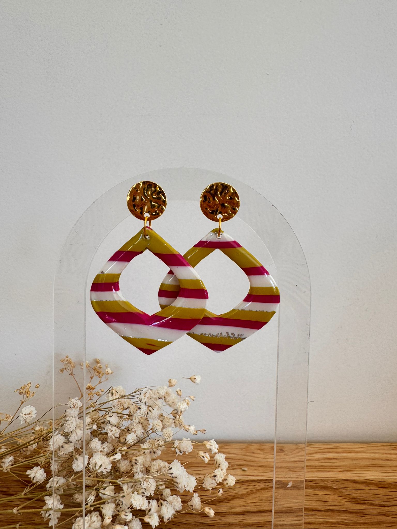 Boucles et pampilles - Boucles d'oreilles rayées