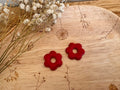 Boucles et pampilles - pampilles Fleur rouge