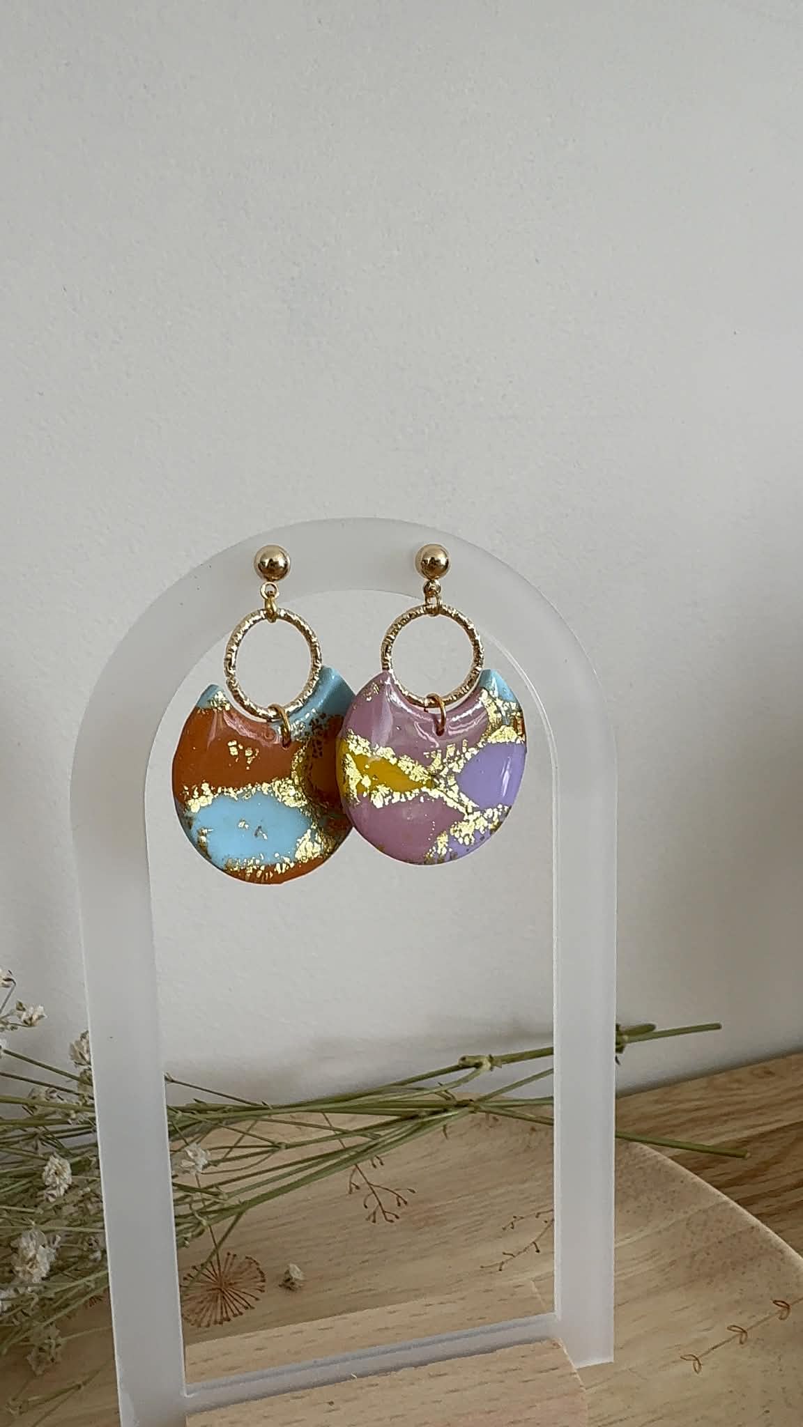 Boucles et pampilles - Boucles rondes demi lune